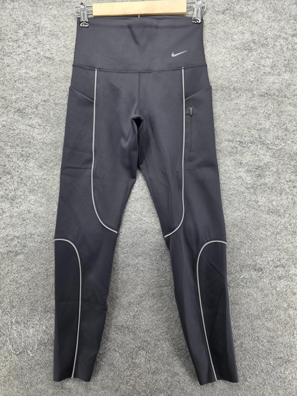 Nike Leggings Womens S Black Ankle High Rise Dri-FIT Pockets Reflective
